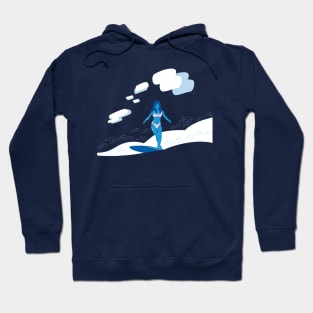 Blue Lady Surfing Hoodie